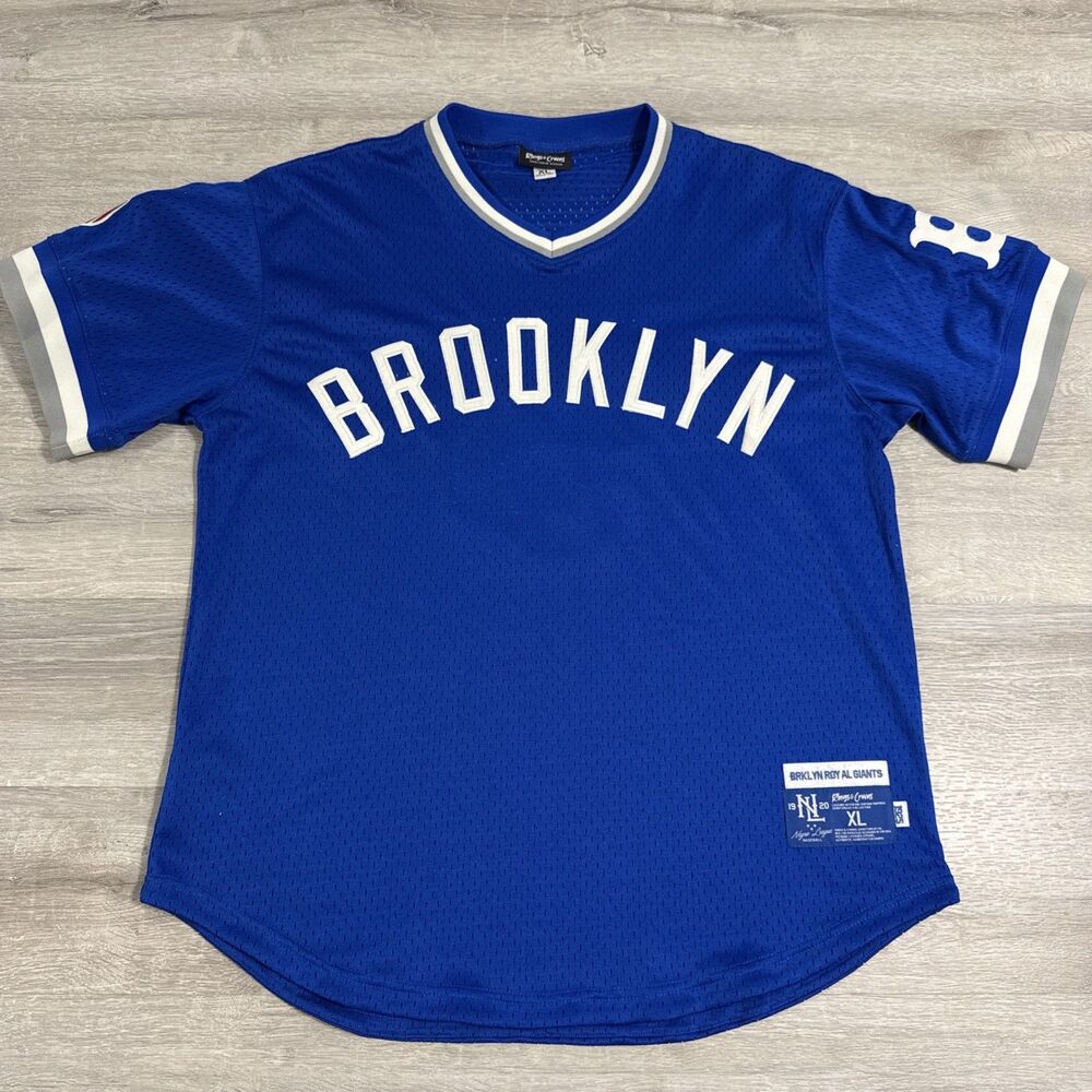Brooklyn Royal Giants Jersey Negro League Baseball Rings & Crwns Men’s XL Blue